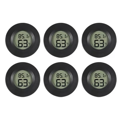 6-Pack Mini Hygrometer Thermometer Digital LCD Monitor Indoor/Outdoor Humidit...