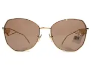 Prada Sunglasses SPR57Y 5AK-10D Shiny Gold Cat Eye Frames w/ Light Brown Lenses