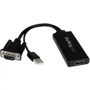 StarTech.com VGA to HDMI Adapter with USB Audio & Power - Portable VGA to HDMI Converter - 1080p - 1 x 15-pin
