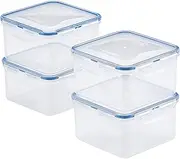 LocknLock Easy Essentials Storage Food Storage Container Set/Food Storage Bin Set - 4 Piece, Clear