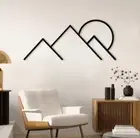 Minimalst Wall Art In the form of mountain, Sun Black Acrylic 30cm Home Decor