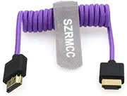SZRMCC 8k 2.1HDMI Cable HDMI to HDMI Coiled Cable Ultra High Speed Soft HDMI Cable for Z Cam E2 Portkeys BM5 Atomos Shinobi Ninjav V Monitor Sony Canon Camera