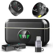 2 Pack Wireless Bluetooth Microphone for iPhone iPad Android with Charging Ca...