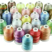 28 Variegated Color Embroidery Machine Thread 1100 Yards Each