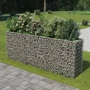 Raised Garden Bed, Elevated Planter Box Plant Container Gabion Galvanised Steel 270x50x100 cm