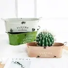 with Handle Flower Container Iron Flower Holder Vintage Metal Box Planter