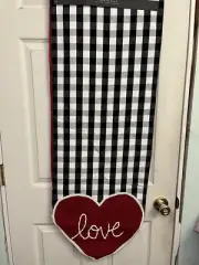 Nicole Miller Country Plaid Table Runner Black White Plaid 16x90” Heart Farm