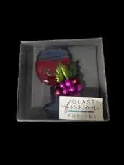 Demdaco Glass Fusion POP INS Wine Glass Grapes Lori Siebert Original Box