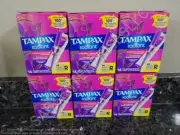 84 Tampax Radiant REGULAR Unscented Tampon Tampons (6 boxes of 14) NEW