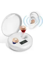 #1143 Hearing aids for seniors-Rechargeable Sound Amplifiers with PSAP OTC White