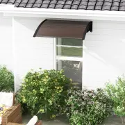 Costway122 x 99 cm Window Door Awning Canopy with Sun Rain Snow Protection-Coffee
