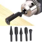 5x Black Steel Rotary Burr Set 1/4'' 6mm Shank Wood Rasp Drill Bits Home T_;k