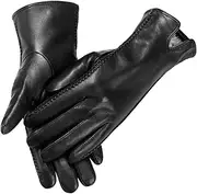 [MaxW] Winter Leather Gloves for Women, with Full-Hand Touchscreen Featured, Warm Driving Gloves