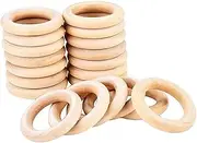 Wood Rings Wooden Rings for Craft Jewelry Making, 55 mm Pack of 20‘ Making Macrame Wall Hanging Craft DIY Kit Macrame Supplies Macrame Plant Hangers DIY Projects
