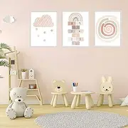 Pictures Children's Room Poster Baby Room Girls Decoration Boho Wall Pictures Number Star Without Frame for Living Room Bedroom Wall Picture Children Boys Girls