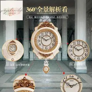 美式復古創意時鐘 歐式復古搖擺掛鐘 時尚復古掛鐘 中式復古掛鐘客廳創意掛錶家用時鐘藝術裝飾擺鐘美式大氣靜音鐘錶