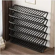 Foldable Bamboo Shoe Rack Multifunctional Freestanding Shoe Shelf Free Installation for Entryway, Hallway Bedroom (Color : Pink, Size : X-Large)