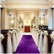 Partisout Aisle Runners for Weddings 4FTx15FT Sequin Rug Rustic Outdoor Glitt...