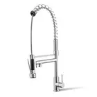 ACA Kitchen Sink Spring Mixer Tap Faucet Brass Pull Out Twin Swivel Spout