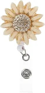 Angoily Retractable Badge Clip Sunflower Shaped Id Card Holder Lightweight and Compact for Nurses Security Staff and Employees Design with Fastened Back Clip