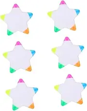 DIYEAH 1set Star Shaped Highlighter Pens Markers for Drawing and Note Taking Unique Fluorescent Design Present for Students and Office Use 6pcs