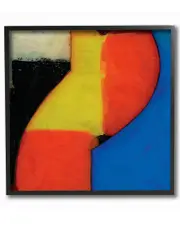 Modern Zig Zag Blue And Black by Matthew Finger Framed Art