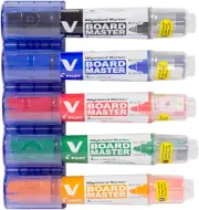 Pilot Begreen V Board Master Whiteboard Marker 5-Pieces Set with Magnetic Holder