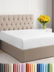 Twin XL Size Fitted Bed Sheet - Hotel Luxury Single Fitted Sheet Only - Fits ...