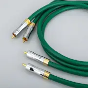 Pair HiFi RCA Cable Gold Plated RCA Plug Shielded Audio Signal Interconnect Cord