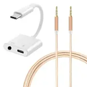 Multi-function Splitter 2in1 USB C to 3.5mm Cable for OnePlus 9 Verizon/T-Mobile
