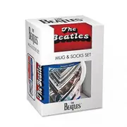 The Beatles Text Mug and Sock Set Red/Blue/White One Size