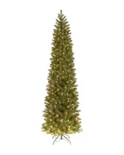 National Tree Company 9ft Feel Real Douglas Fir Pencil Slim Tree with Lights