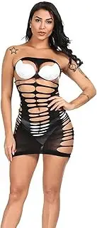 [GRRKDFQ] Women'S Erotic Bodystockings & Catsuits Hollow Lingerie Fishnet Crotchless Sleepwear