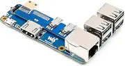 Raspberry Pi Zero to Pi 3B/3B+ Adapter, Connect Raspberry Pi Zero/W/Zero 2 W to Replace Raspberry Pi 3 Model B/3B+, Compatible with Pi 3B/3B+ Hats, Support 1-CH RJ45 Ethernet Port, 10/100 M Adaptive