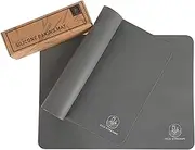 Australian Owned - Eco Streams Reusable Silicone Baking Mat (Set of 2) - Grey, BPA Free FDA Approved Baking Sheets