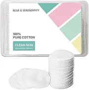 Poicbor Cotton Rounds Makeup Remover Pads (120 Pcs) - 100% Pure Cotton Organic Pads, Lint Free, Gentle, Unique Triple Layers & Ultra Soft, for Facial/Eye/Nails Makeup Remover (Round Cotton Pads)