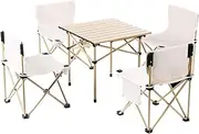 Folding Picnic Table,Household Foldable Camping Set, Picnic Table, Courtyard, Outdoor Five-Piece Set for Convenient Storage