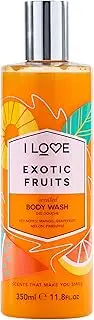 I Love Exotic Fruits Scented Body Wash, Rich & Creamy Foam Which Contains Natural Fruit Extracts, Includes Pro Vitamin B5 For Moisturised & Silky Smooth Skin, Cruelty Free & Vegan Friendly 11.83 fl oz