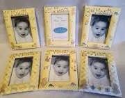 Bon Bebe Photo Frame Set*Baby Boy*First Six Months/Year*Softly Padded* NEW