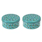 2x Rex London Cake Tin Kitchen/Pantry Food Storage Can Round 24cm Bumblebee