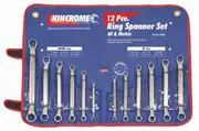 Kincrome K3052 - Ring Spanner Set 12 Piece AF & Metric
