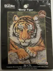 Plaid Bucilla BENJI TIGER Counted Cross Stitch Kit NIP #WM45701 NEW