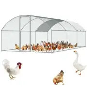 VEVOR Large Metal Chicken Coop with Run, 9.8x19.3x6.5 ft Walk-in Chicken Runs...