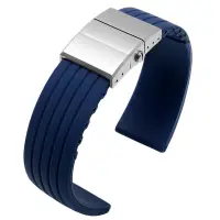 在飛比找蝦皮購物優惠-矽膠藍色蝴蝶扣錶帶 20MM