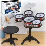 Kids Junior 8 Pcs Mini Drum Set Kit Percussion Set Children Jazz Musical Play