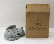 Pure Garden Pet Memorial Statue Sleeping Angel Cat Remembrance Sculpture