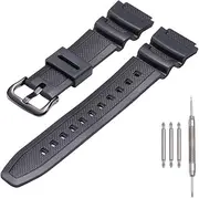[MCXGL] Natural Resin Replacement Watch Band Compatible with W218H W-219H AE1200WH AE-1300WH W800H SGW-300H F-108WH Waterproof Rubber strap