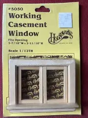 Working Casement Window Dollhouse 1:12 Scale Wooden #5050 Houseworks