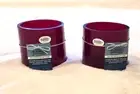 NEW Blenko Hurricane Candle Holder Set Of 2 Ruby Crackle Glass Factory Seconds