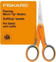 Fiskars SoftGrip Micro-Tip Scissors - Fabric Scissors for Sewing, Arts, Crafts
